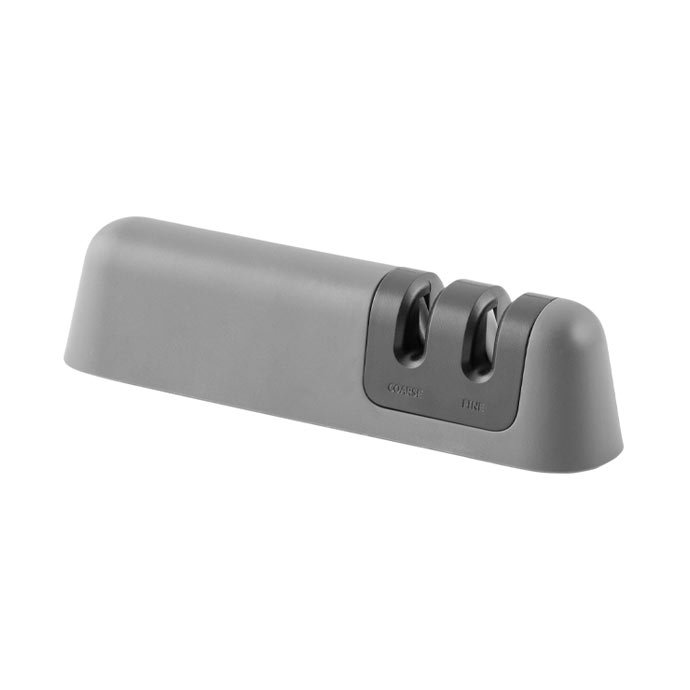 Afilador de cuchillos con dos etapas gris